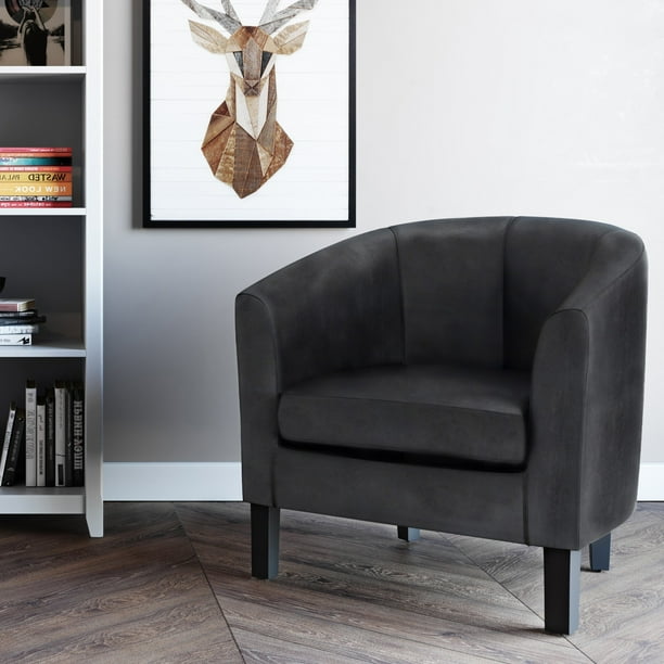 WyndenHall Parker 30in. Wide Tub Chair 30 inch Wide Distressed Black