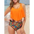 thumbnail image 2 of Women Two Pieces Swimsuit Ruffles Print Bikini Set Bathing Suits Swimwear, 2 of 8