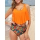 thumbnail image 5 of TFixol Traje de baño de dos piezas para mujer Conjunto de bikini con estampado de volantes Trajes de baño, 5 of 8
