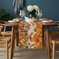 thumbnail image 2 of Thanksgiving Table Runner - 36 Inch Long, Kitchen Dining Table Runner Dresser Scarves, Fallen Maple Leaves Orange Green Pumpkin Farmhouse Decor for Coffee Tables Wedding Party Banquet, 2 of 8