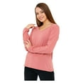 thumbnail image 6 of Wear Sierra Women’s Long Sleeve V-Neck T-Shirt, Coral Soft Pima Cotton, XL, 6 of 9