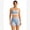 Blue, variant on IBTOM CASTLE Double Layer Workout Sets for Women 2 Piece Sports Bra High Waist Biker Shorts with Pocket Yoga Pialtes Outfits S Blue