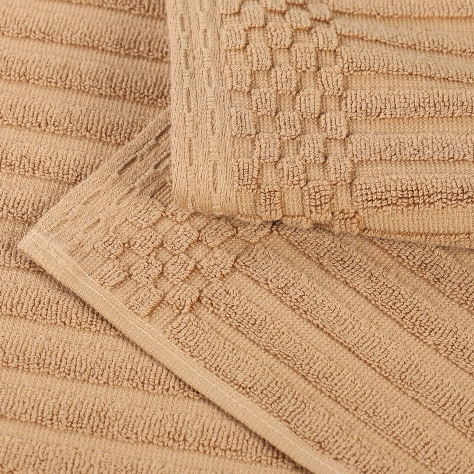 Superior Soho Ribbed Cotton 6-Piece Assorted Towel Set, Coffee