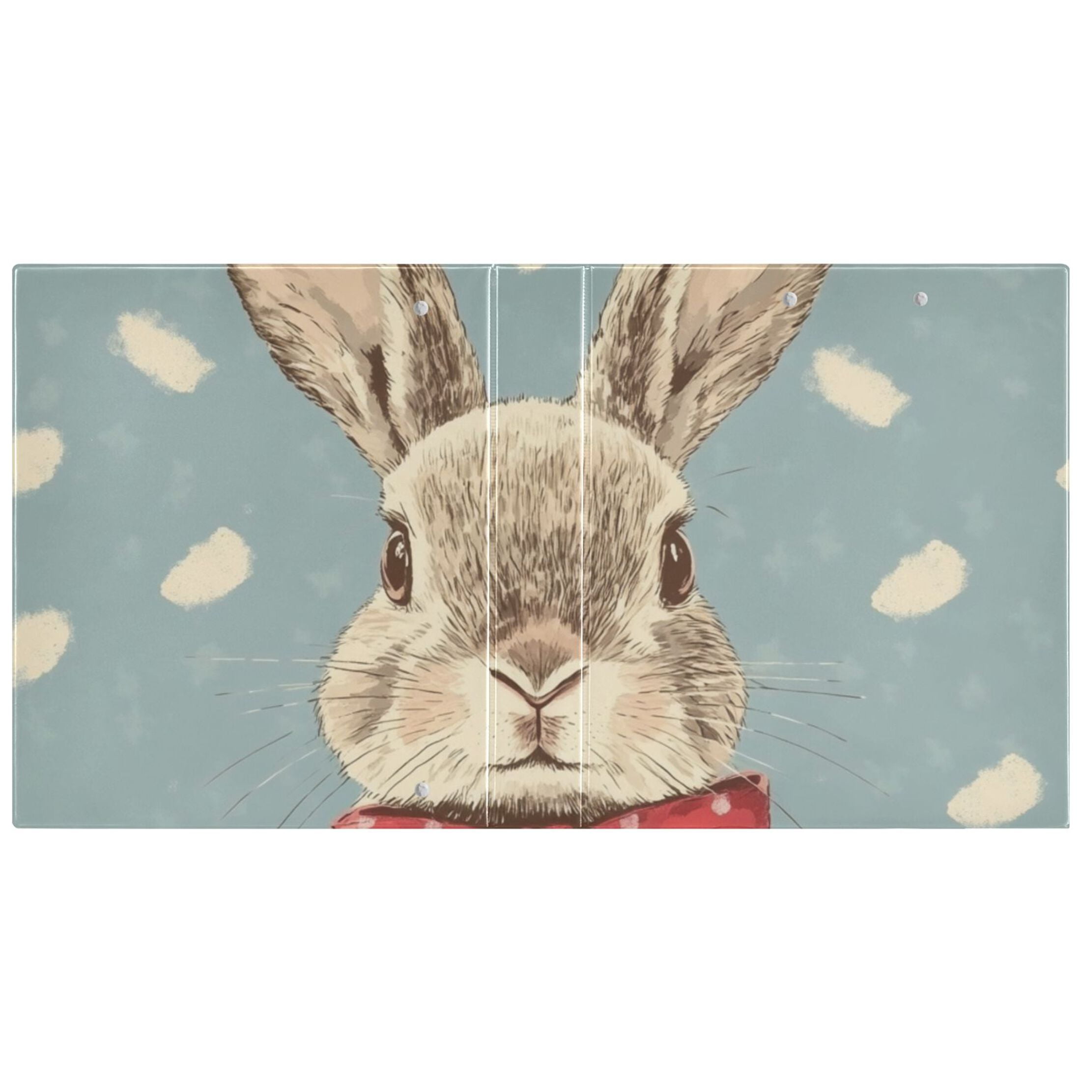 Rabbit with Bow 3 Ring Binders 1.5 inch Hardcover File Folders with Interior Pockets A4 Size Organizer for School Office Hospital Set of 2