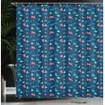 thumbnail image 3 of Ambesonne Deep Sea Shower Curtain, Colorful Mantas Silhouette, 69"Wx70"L, Night Blue Multicolor, 3 of 4