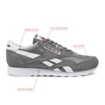thumbnail image 3 of Zapatillas Reebok Classic Nylon para hombre, gris/blanco, talle 9, 3 of 7