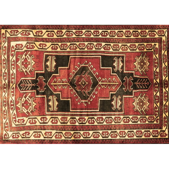 Ahgly Company Indoor Rectangle Persian Brown Traditional Area Rugs, 8' x 12'