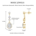 thumbnail image 5 of Rosec Jewels Lab Created Diamond Dangle Earrings with Screw Back (EF-VS Quality) - Bridal Drop Earrings for Wedding, 18K Yellow Gold, 5 of 6