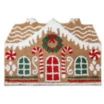 15.7"x23.6" Gingerbread House Bathroom Mat Christmas Area Rug Non Slip Cute Gingerbread Bathroom Decoration Plush Microfiber Doormat Christmas Decor for Home Bedroom Shower Floor Living Room(Classic)
