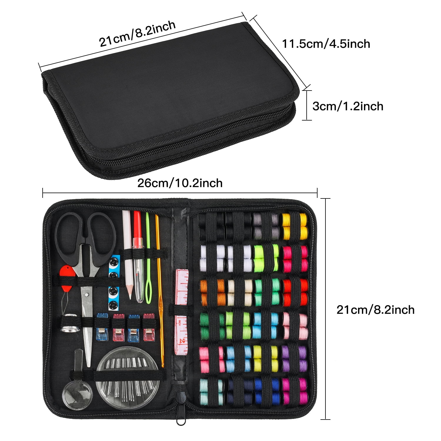Multicolored Sewing Kit with Spools, Needles and Extra Sewing Supplies - On  Sale - Bed Bath & Beyond - 37105668