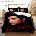 thumbnail image 1 of Juego de cama 3d de Elvis Presley Singer, juego de funda nórdica 3d de moda, funda de cama de lujo para adultos, decoración de dormitorio, juego de funda de cama de 240x220cm, 1 of 2