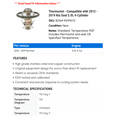 thumbnail image 2 of Thermostat - Compatible with 2012 - 2019 Kia Soul 2.0L 4-Cylinder 2013 2014 2015 2016 2017 2018, 2 of 2