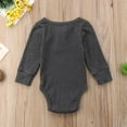 thumbnail image 4 of Gupgi Newborn Baby Long Sleeve Romper Knitted Rib Casual Button Jumpsuit, 4 of 4