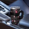 thumbnail image 5 of 40oz Tumbler,Pink Breast Cancer Awareness Pattern Insulated Tumblers with Removable Handle,Stainless Steel Double Vacuum Coffee Tumbler Cup with Straw for Home,Office,Travel,Party, 5 of 5