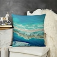thumbnail image 2 of YINGXI  Decorative Teal Pillow Covers Marble Textured Turquoise Teal Gold Blue Throw Pillow Covers Soft for Couch Sofa Living Room Outdoor Summer Spring Teal Decorations for Home 22x22in, 2 of 5