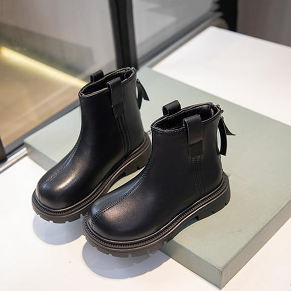 Dxzfnsa Girls Toddler Bow knot Ankle Boots Low Chunky Heel Side Zipper Cute Dress Booties Little Big Kid Cowboy Boots