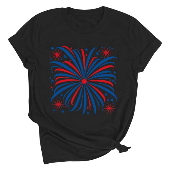 VerPetridure American Flag Shirts for Women 4th of July T-Shirt USA Flag Patriotic Shirt Stars and Stripes Summer Tees