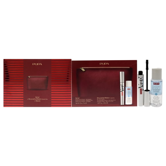 Set de Máscara de Pestañas y Desmaquillador Bifásico Pupa Milano ¡Vampiro 0.32 oz 100 Black 1.69 oz 3 Pc
