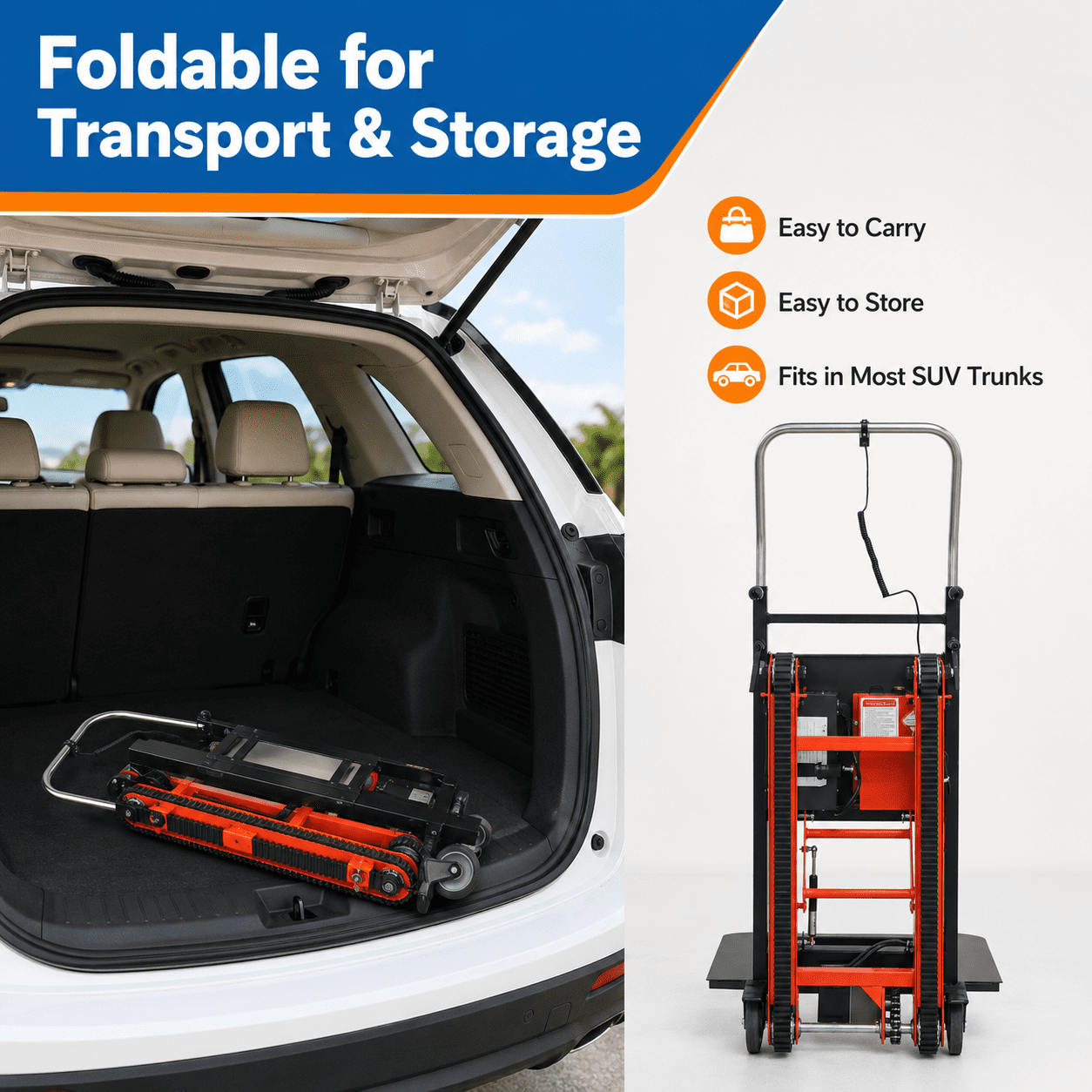 RXFSP Adjustable Ergonomic Foldable Aluminum Hand Truck Dolly Cart 441lb Capacity Electric Climbing