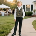 thumbnail image 3 of Garronmavis Camo Hunting Forest Boys Suit Vest Lightweight Waistcoat Vest with Pockets Fashion 3-button Single Breasted Closure & 2 Slit Pockets Stylish Adjustable Back Strap Vests, 3 of 7