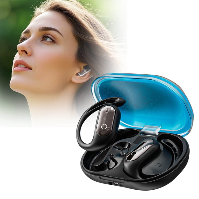 Klonfd Headset Luminous Quicksand Gradient Color OWS Ear Hook Type On Ear AI Smart Translation