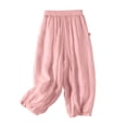 thumbnail image 6 of Endives Women's Linen Pant Fashion Solid Color High Waist Elastic Casual Pants Wide Leg Pants Beach Vacation Outfits for Women, 6 of 6