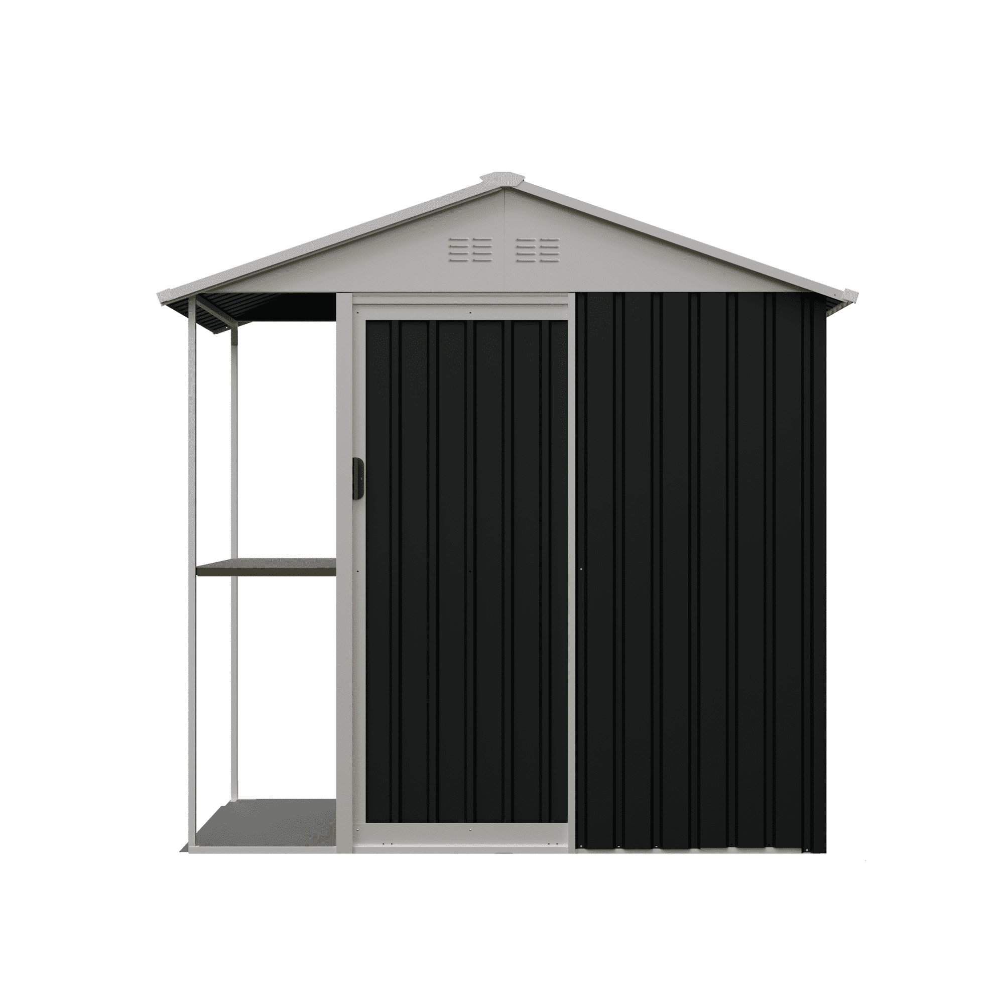 Leumius 6x4 FT Outdoor Storage Shed with Rack Metal Garden Shed with Storage Shelves Bike Storage Tool Cabinet Box for Lawn Backyard Patio