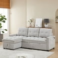 thumbnail image 4 of Convertible Sectional Sleeper Sofa Couch,Pull Out Sofa Bed,78" Tufted Chenille L Shaped Couch with Reversible Storage Chaise&USB/Type C Charge Port for Living Room,Office,Apartment,LIGHT GREY, 4 of 7