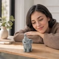 thumbnail image 7 of 1 Pair Elephant Decor Figurine Resin Elephants Statue Decor for Home Office Bookshelf Stand Shelf Living Room Bedroom Decorations Gifts for Women Mom, 7 of 7