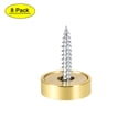 thumbnail image 1 of Uxcell 0.71'' Tornillos de espejo Cubierta decorativa de tapa Clavos de acero inoxidable pulido dorado 8pcs, 1 of 5