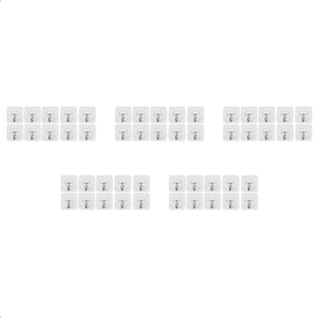 

50 Packs Reusable Adhesive Hooks Transparent Heavy Duty Wall Hooks with Waterproof and Oilproof