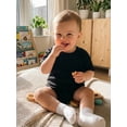 thumbnail image 4 of Cenuakty Infant 0-18M Baby Summer Jumpsuit Solid Color Ribbed Short Sleeve Round Neck Romper Cute Bodysuit, 4 of 9