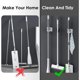 thumbnail image 2 of 4 piezas Colgador de escoba de pared Negro * 2 + Plata * 2, Soporte de trapeador de acero inoxidable autoadhesivo con ganchos, Montaje en pared para cocina, jardín, baño, garaje, balcón, oficina, 2 of 4