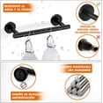 thumbnail image 3 of 4 Piezas Juego de Accesorios de baño,304 Acero Inoxidable Juego de Accesorios de Baño,Toallero+Portarrollos para Papel+Toallero en Forma de Anillo + Gancho Adhesivo,para Baño,Cocina(Negro), 3 of 4