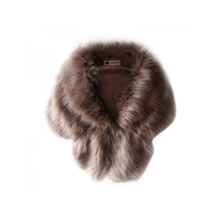 Ropalia Women Winter Faux Fur Shawl Stole Wrap Shaggy Outwear
