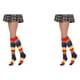 thumbnail image 2 of Qarigey 1 par de calcetines a rayas hasta la rodilla de arcoíris, elasticidad, transpirabilidad, apariencia de moda cómoda, calcetín antideslizante, Type7 NO7 Qarigey CBP288994, 2 of 6