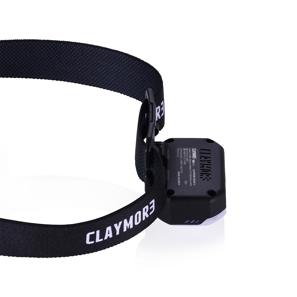 Claymore Heady2 (Black) - Rechargeable LED Headlamp Flashlight, Lightweight for Camping, Running, Hiking, Emergency & Industrial Use. USB-C Charging, Up to 40 Hours Battery Life, Waterproof.