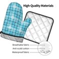 thumbnail image 4 of Gaeub blue plaid Snowflake Print Oven Mitts and Pot Holders Sets of 2,Heat Resistant Pad,Cooking Gloves, for Baking BBQ Home Decor, 4 of 7