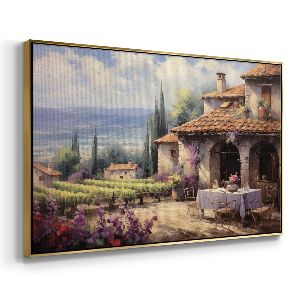 Vintage Landscape-CCLIII By Wexford Home Framed in Gold Wood Gallery Wrapped Canvas 17 in. x 25 in.