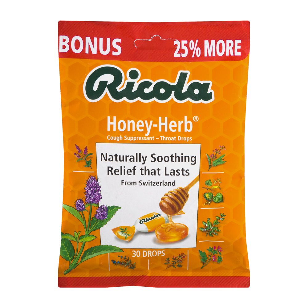Ricola HoneyHerb Cough Suppressant Throat Drops 30 CT Walmart