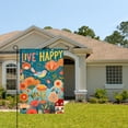 thumbnail image 2 of Amhnf Live Happy Floral Garden Flag With Bird And House Design For Home Outdoor Garden Yard Decor 12x18 inch, 2 of 5