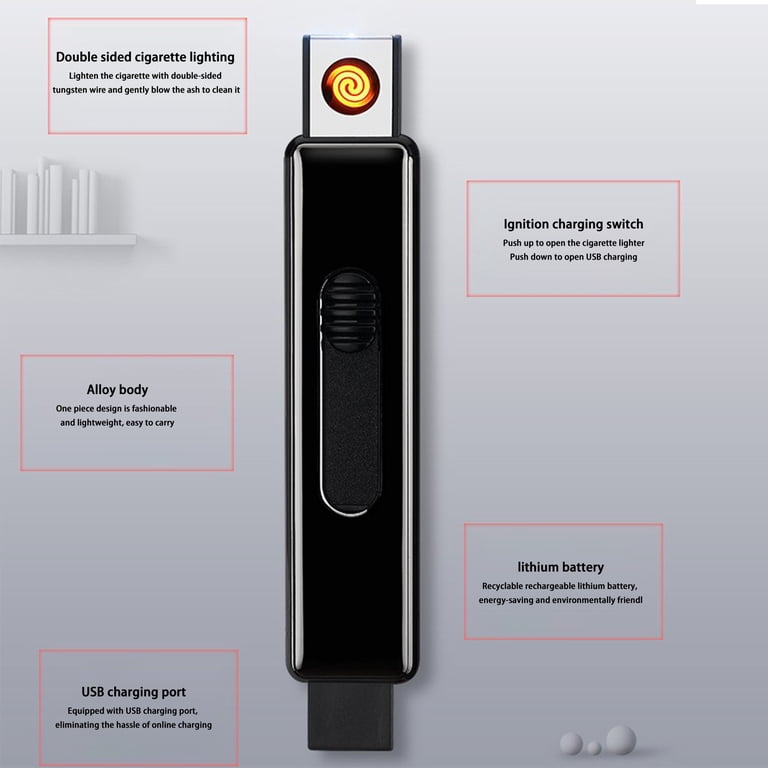 cigarette lighter online Tuphregyow USB Rechargeable Electronic Lighter, Outdoor Windproof Metal Cylindrical Fingerprint Sensing Lighter with Intelligent Chip Technology,