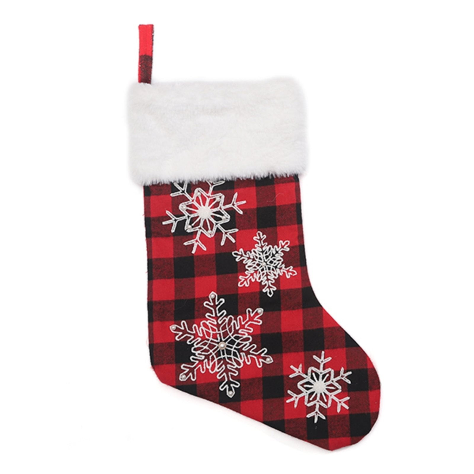 PLUSH 13" CHRISTMAS STOCKING RED & WHITE SOCK NWT HOLIDAY DECORATING GIFTS 