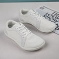 thumbnail image 2 of DLWKIPV Minimalist Barefoot-Style Sneakers - Breathable Knit Wide Toe Box Shoes for Daily Walking & Casual Wear (WHITE,7), 2 of 6