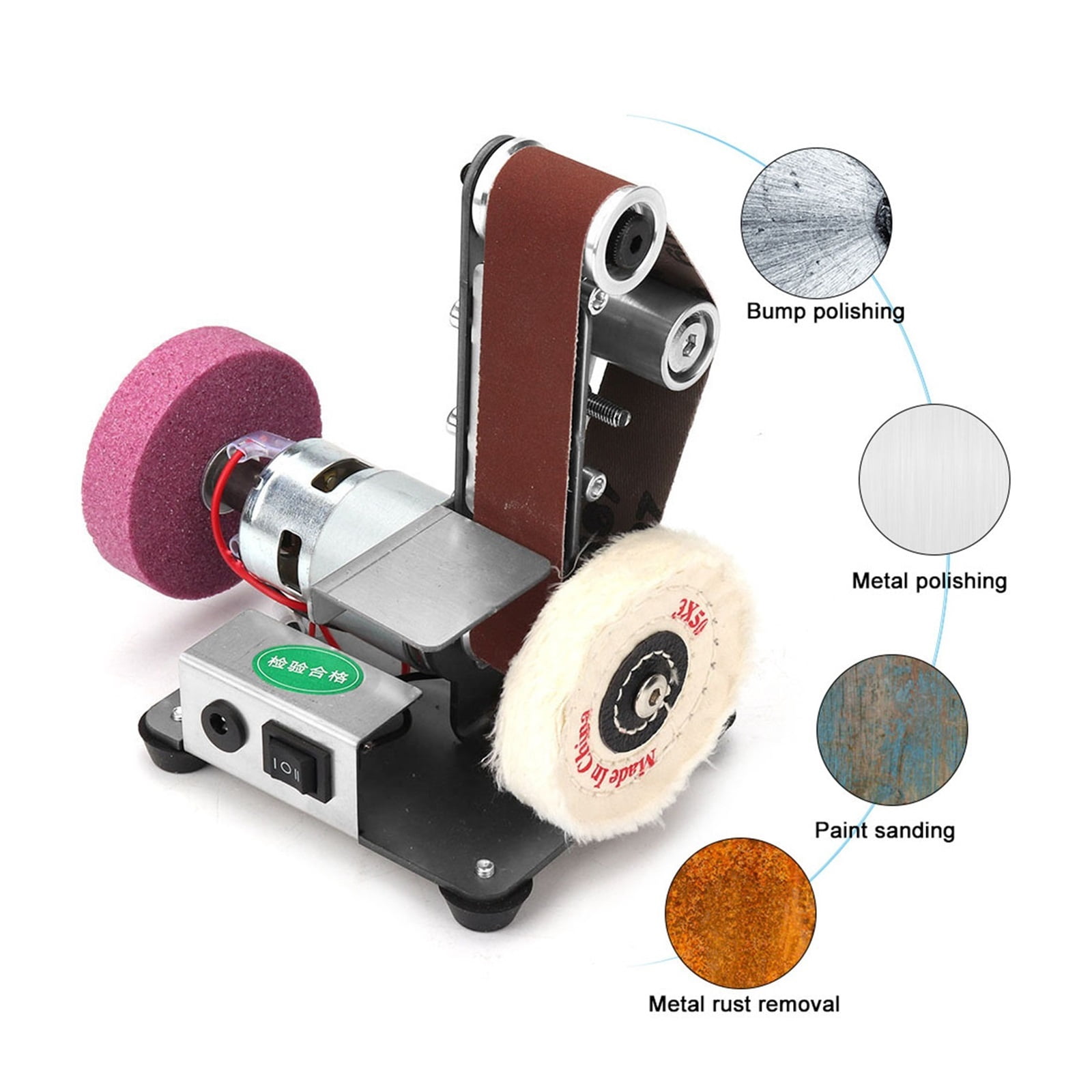 Multifunctional Desktop Vertical Miniature Mini Electric Belt Machine DIY Polishing Machine Fixed Angle Grinder ,Low Vibration