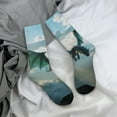thumbnail image 5 of Haiem Cloud Sky Green Dragon Pattern Crew Socks – Soft & Durable Moisture-wicking Socks, Stay-Up Fit for Business, Work, and Casual Wear Size 5-11, 5 of 6