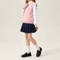 thumbnail image 6 of Asgosdo Girls Knit Vest Cotton Sleeveless V Neck Teen School Uniform Pullover Classic Sweater Tops Size 5-17Y, 6 of 7