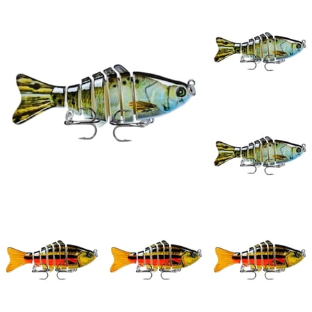Realistic Fishing Lures 6 Pcs for Freshwater and Saltwater Fishing Slow Sinking Swimbaits That Swim Like Real Bait Fishing Gift for Men Lifelike Fishing Lures Pack for Fishing Mixed1