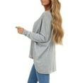 thumbnail image 4 of gakvbuo Off The Shoulder Sweater For Women Casual V Neck Batwing Sleeve Loose Fit Oversized Baggy Tops Sweater Pullover Blouse T-Shirt, 4 of 8