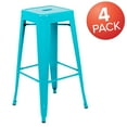 thumbnail image 3 of Flash Furniture Cierra 30" High Metal Indoor Bar Stool in Teal - Stackable Set of 4, 3 of 14
